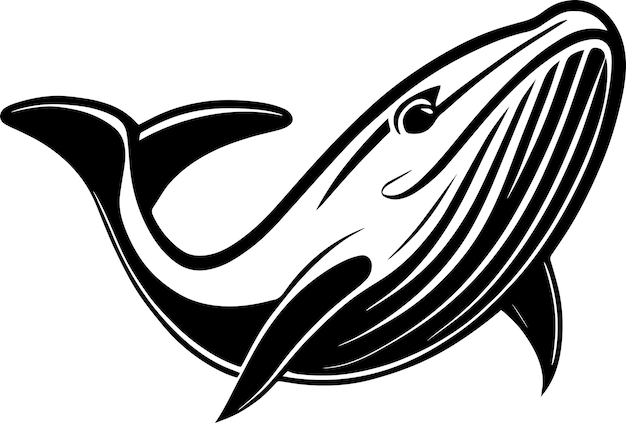 Ballena Logo Monocromo Diseño Minimalista