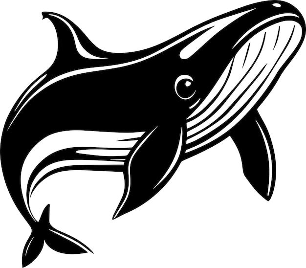 Ballena Logo Monocromo Diseño Minimalista