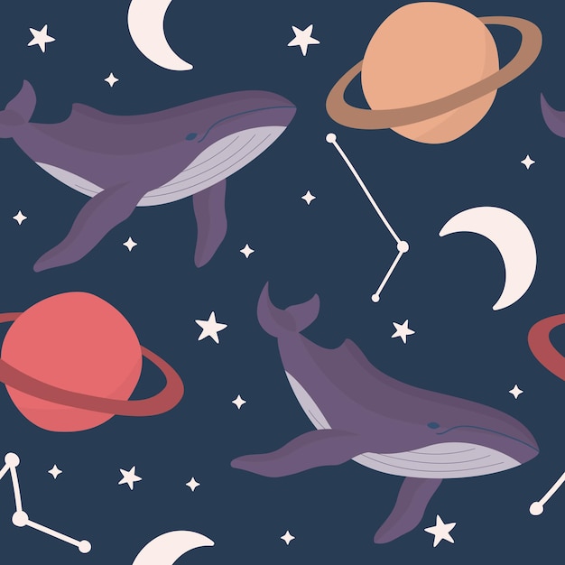 Ballenas en el espacio de la galaxia