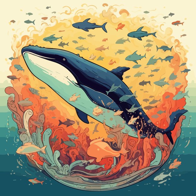 Vector las ballenas