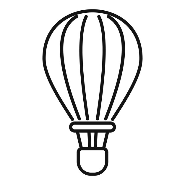 Balón de aire caliente flotando con diseño clásico en estilo de contorno minimalista