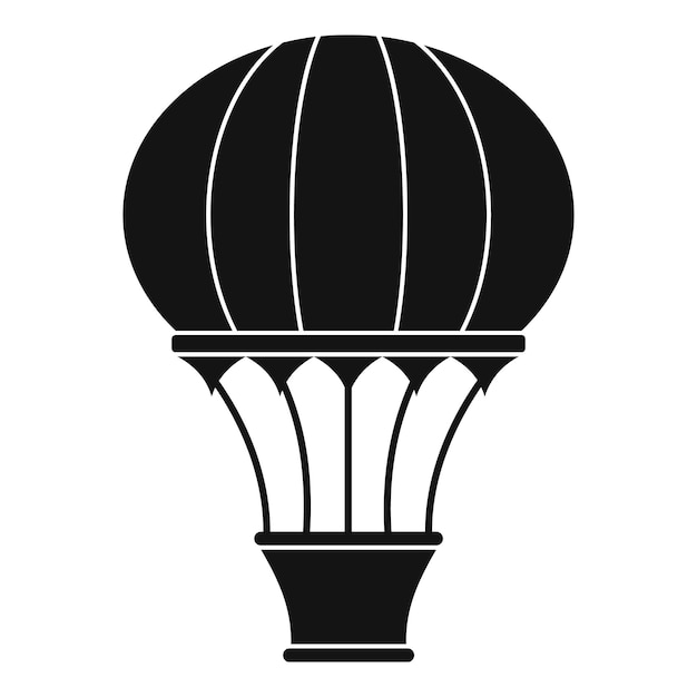 Balón de aire caliente con icono de canasta Ilustración sencilla de balón de aire cálido con icono vectorial de canasta para la web