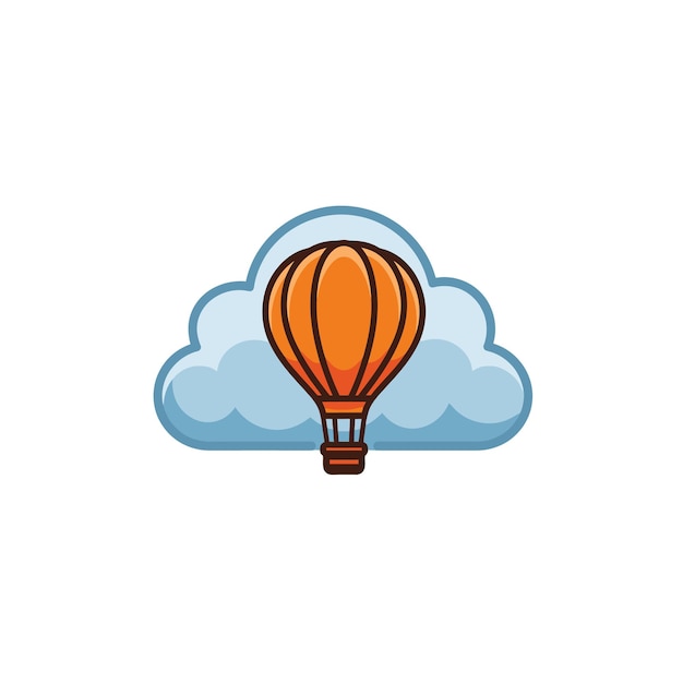 Balón de aire caliente en las nubes