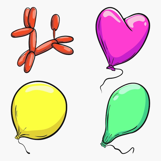 Balón al estilo de dibujos animados un montón de globos para cumpleaños y fiesta balón volador con cuerda