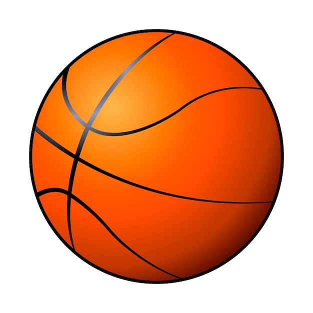 Vector balón de baloncesto realista naranja sencillo vector plano icono ilustración aislado eps10