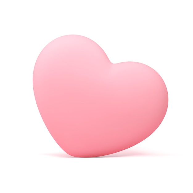 Balón de corazón rosado 3d lindo elegante icono romántico pareja relación vacaciones vector realista