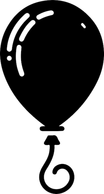 Balón de cumpleaños silueta de color negro de vector mínimo simple