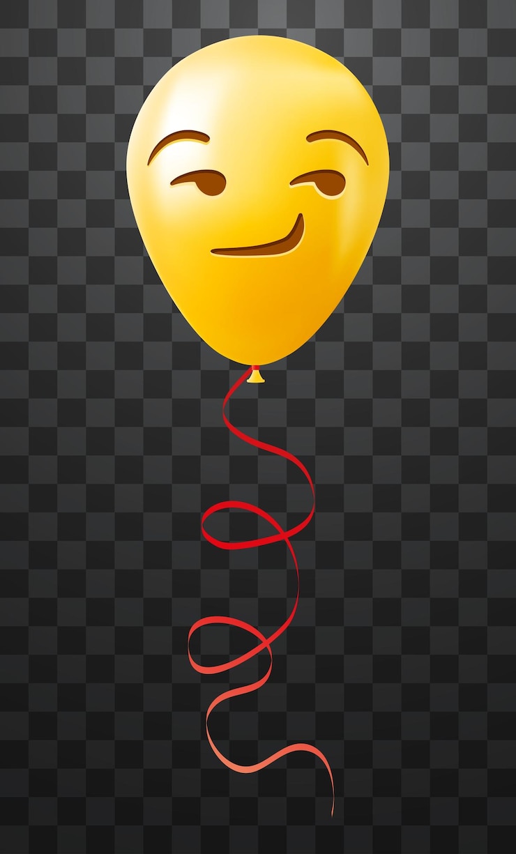 Vector balón emoji con cara de coqueteo sonriente sonrisa emoji amarilla