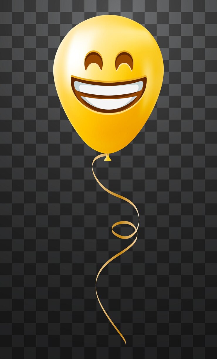 Vector balón emoji con cara sonriente con ojos sonrientes sonrisa emoji amarilla