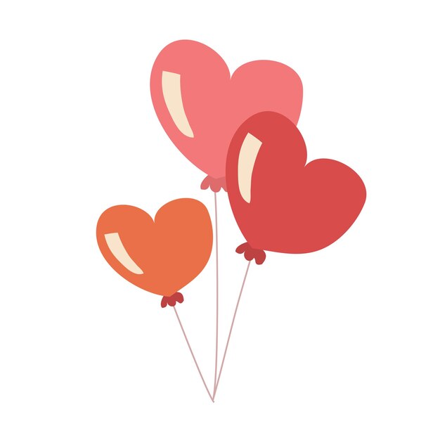 Balón en forma de corazón sobre un fondo blanco