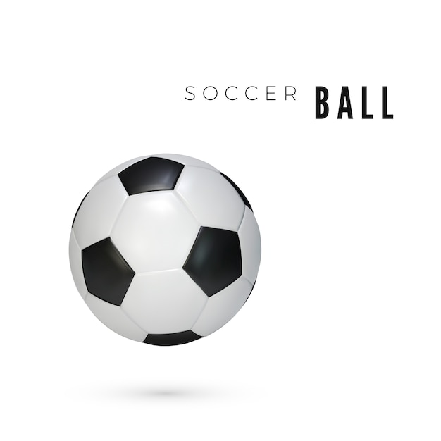 Balón de fútbol de cuero con sombra