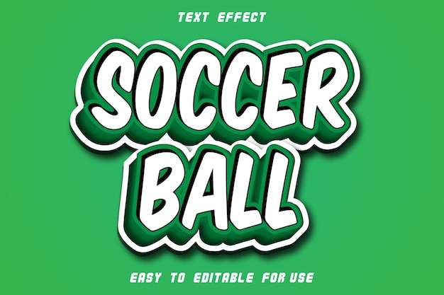 Balón de fútbol efecto de texto editable en relieve estilo moderno