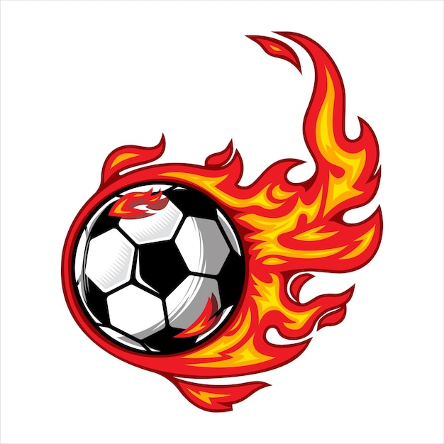 Balón de fútbol en fuego diseño ilustración vectorial