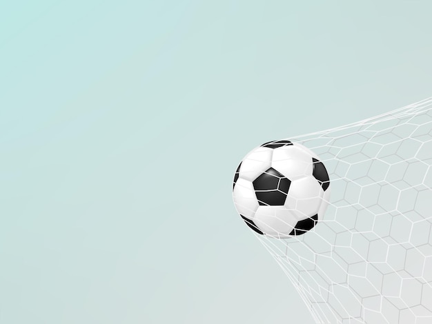 Balón de fútbol o balón de fútbol con fondo hermoso fondo de ilustrador de bola de vector de estilo 3d