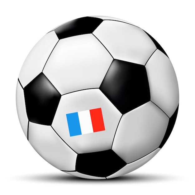 Balón de fútbol o fútbol con la bandera de francia