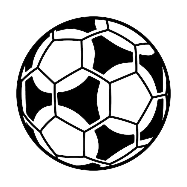 Balón de fútbol o icono de vector plano de fútbol ilustración de estilo negro simple