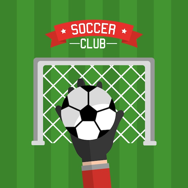 Vector balón de portero de mano de club de fútbol y rojo