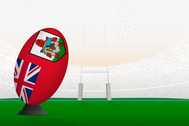 Balón de rugby del equipo nacional de Bermudas en el estadio de rugby