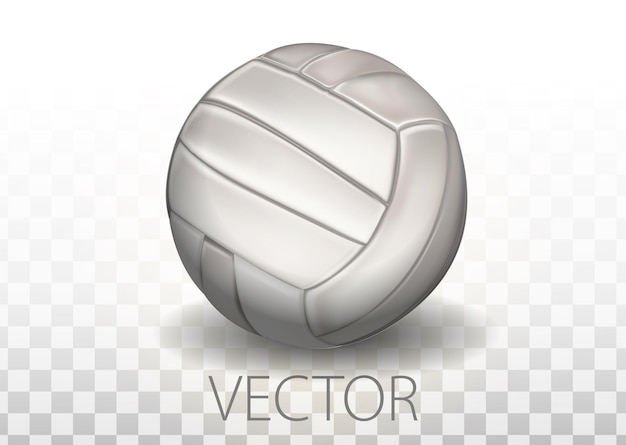 Balón de voleibol blanco realista aislado sobre fondo transparente. equipo deportivo para una ilustración vectorial de un juego de equipo