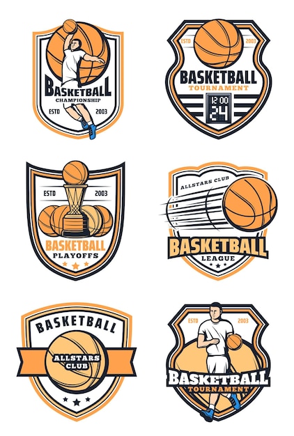 Baloncesto deporte juego iconos vector
