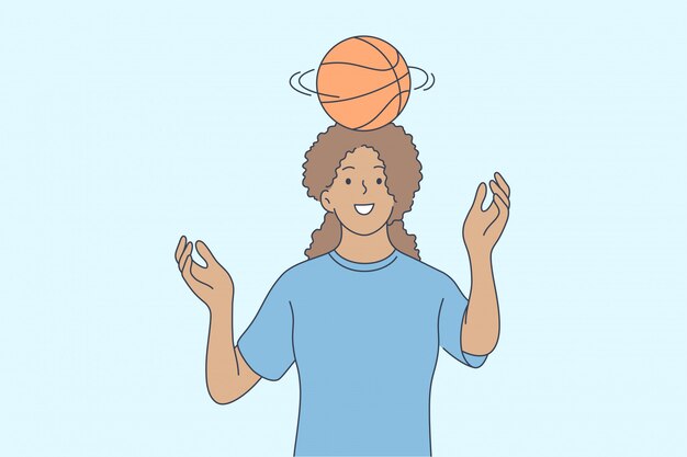 Baloncesto, deporte, recreación, concepto de verano.