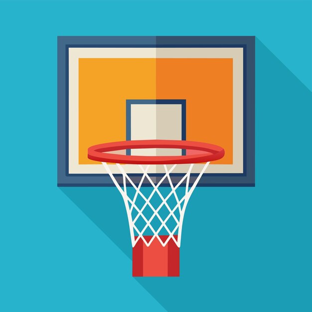 Vector un baloncesto descansando dentro de un aro de baloncesto contra un telón de fondo de cielo despejado una representación digital de las tendencias y patrones del mercado