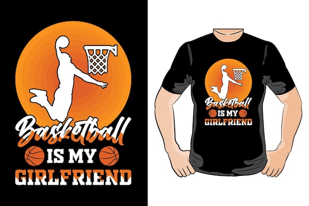 El baloncesto es el diseño de camiseta de tipografía de mi novia