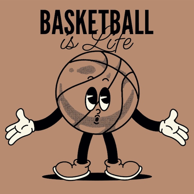 El baloncesto es vida con el diseño de personajes de Basketball Groovy