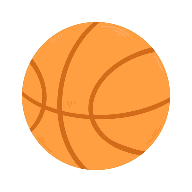 Baloncesto en estilo plano de dibujos animados aislado en fondo blanco Ilustración vectorial