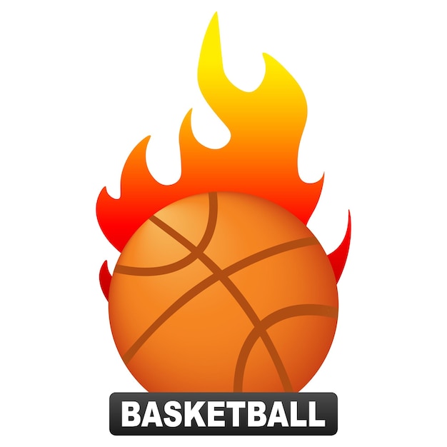 Baloncesto con fuego Ilustración vectorial