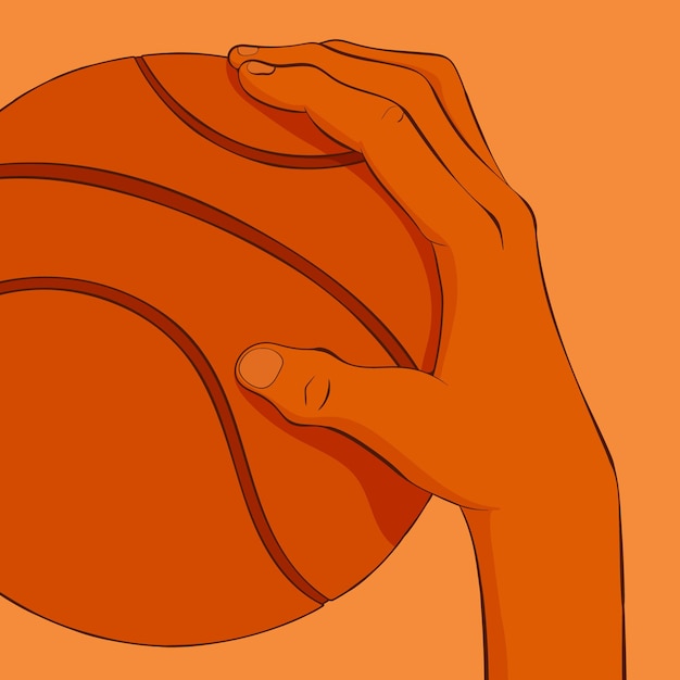 Baloncesto con ilustración de mano Vector de baloncesto Ilustración de arte conceptual de deportes