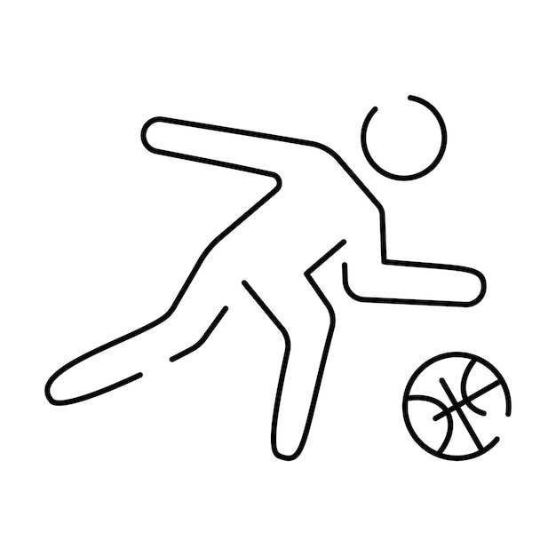 Baloncesto línea icono Vector signo deporte símbolo liga aislado