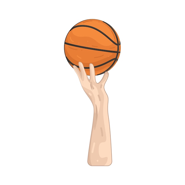 El baloncesto de la mano