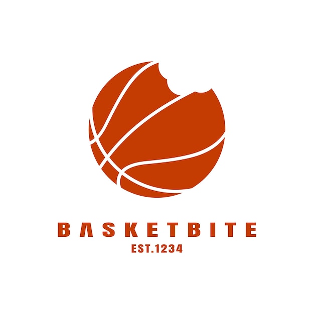 Baloncesto mordedura logo vector premium