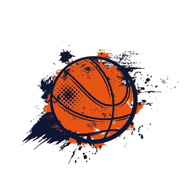 Baloncesto pelota deporte streetball banner o emblema