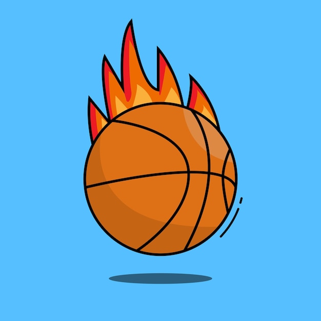 Baloncesto con vector de fuego