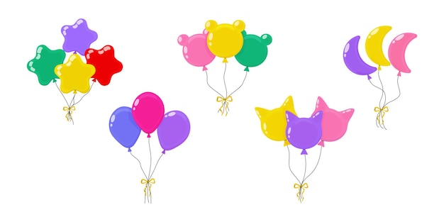 Balones coloridos de varias formas perfectos para celebraciones y decoración
