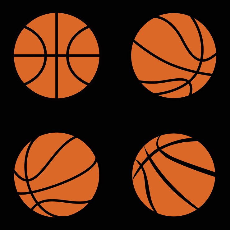 Balones deportivos conjuntos vectoriales de baloncesto