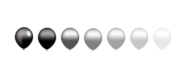 Balones negros colores de balón de negro oscuro a blanco vector