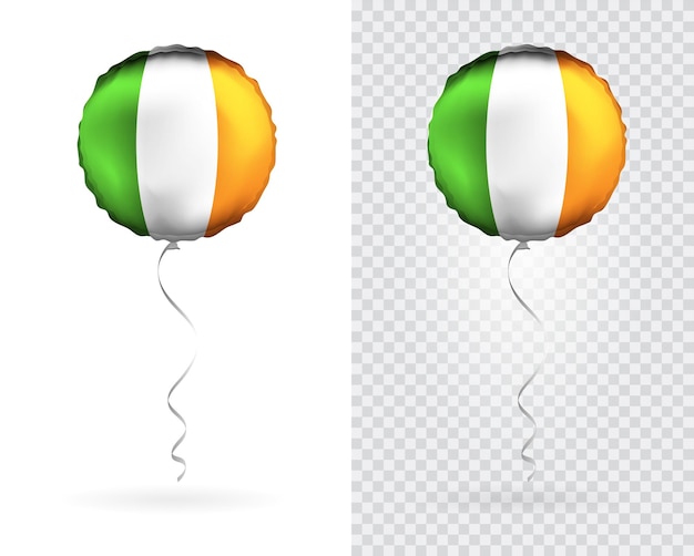 Balones en vector verde blanco naranja como bandera nacional de Irlanda