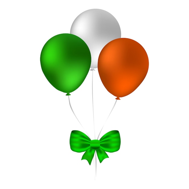 Balones voladores diseñados con tres colores de la bandera de Irlanda para el elemento del evento del día de San Patricio