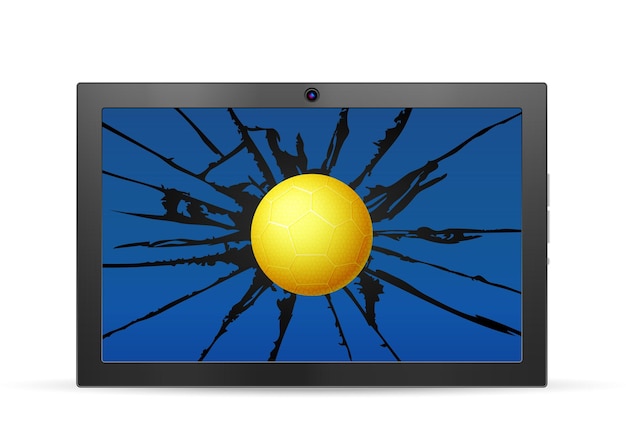 Balonmano tablet agrietado