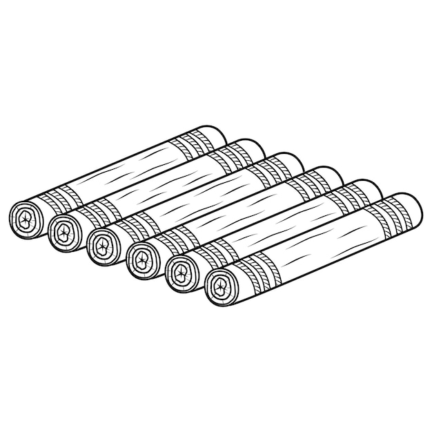 Balsa de madera aislado vector ilustración contorno negro dibujo garabato