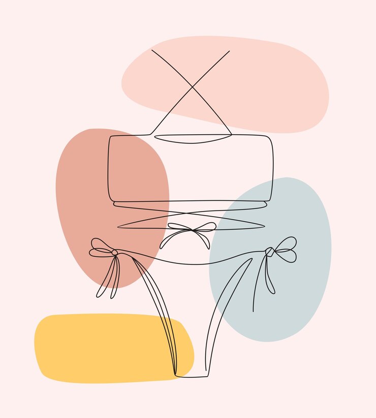 Vector bañador con líneas minimalistas estilo femenino