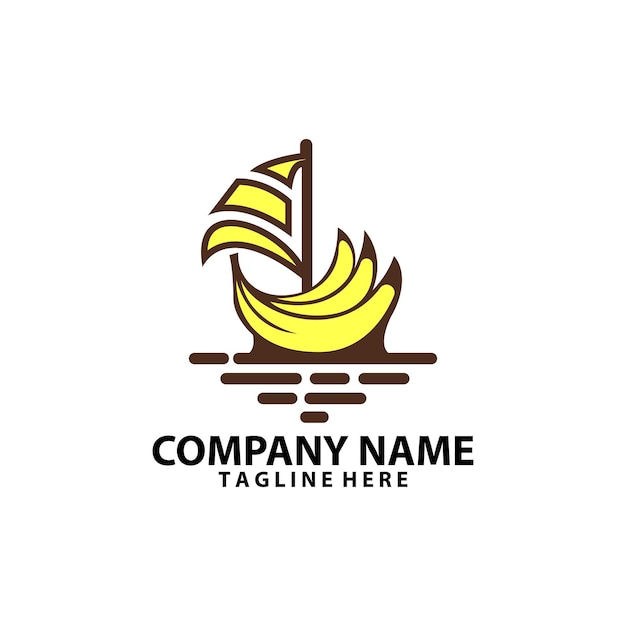 banana boat logo design vector