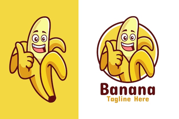 Banana pulgares arriba diseño de logotipo