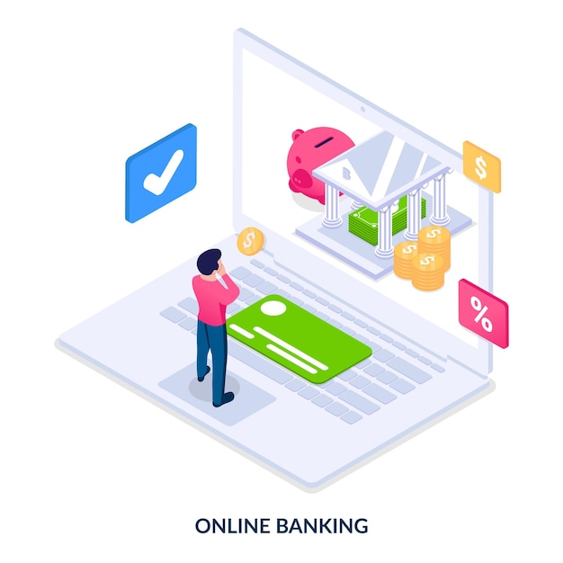 Banca en línea. ilustración vectorial