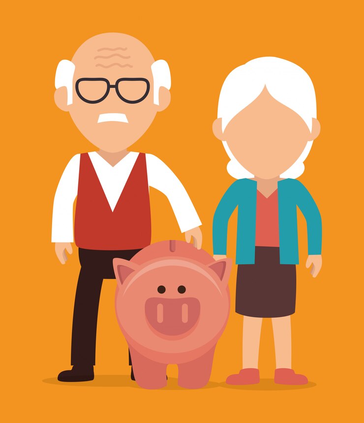 Vector banco y ahorro de dinero.