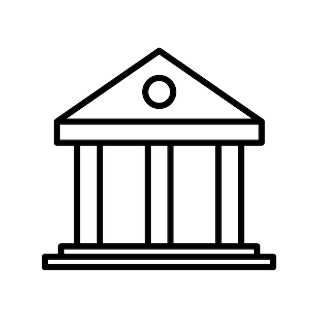 Banco edificio vector mejor icono de línea gris sobre fondo blanco EPS 10