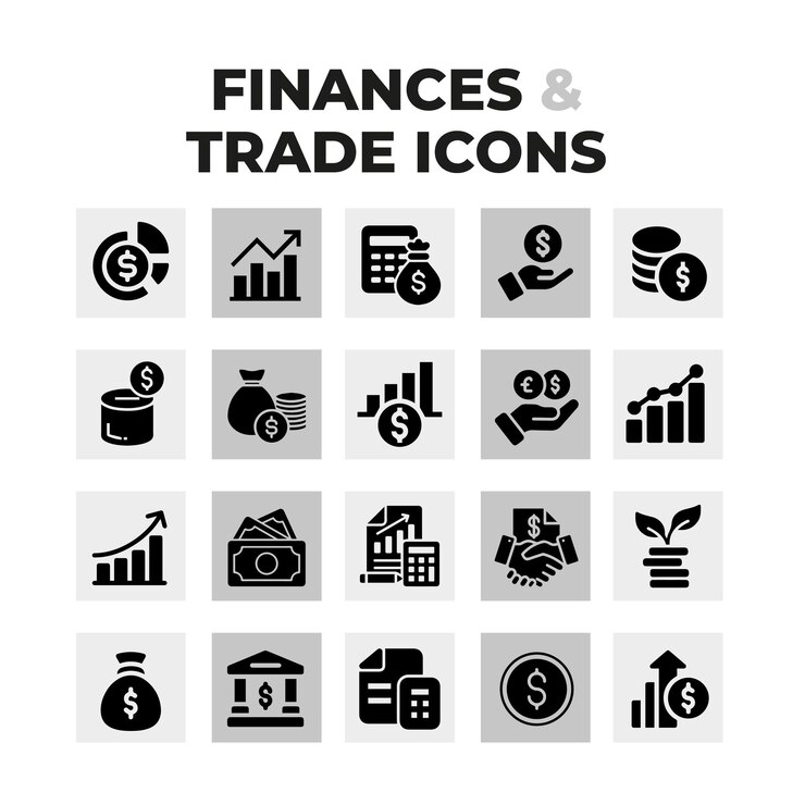 Vector banco de iconos financieros colección de iconos de dinero negocio de inicio de doodle comercio de pago de dinero financiero